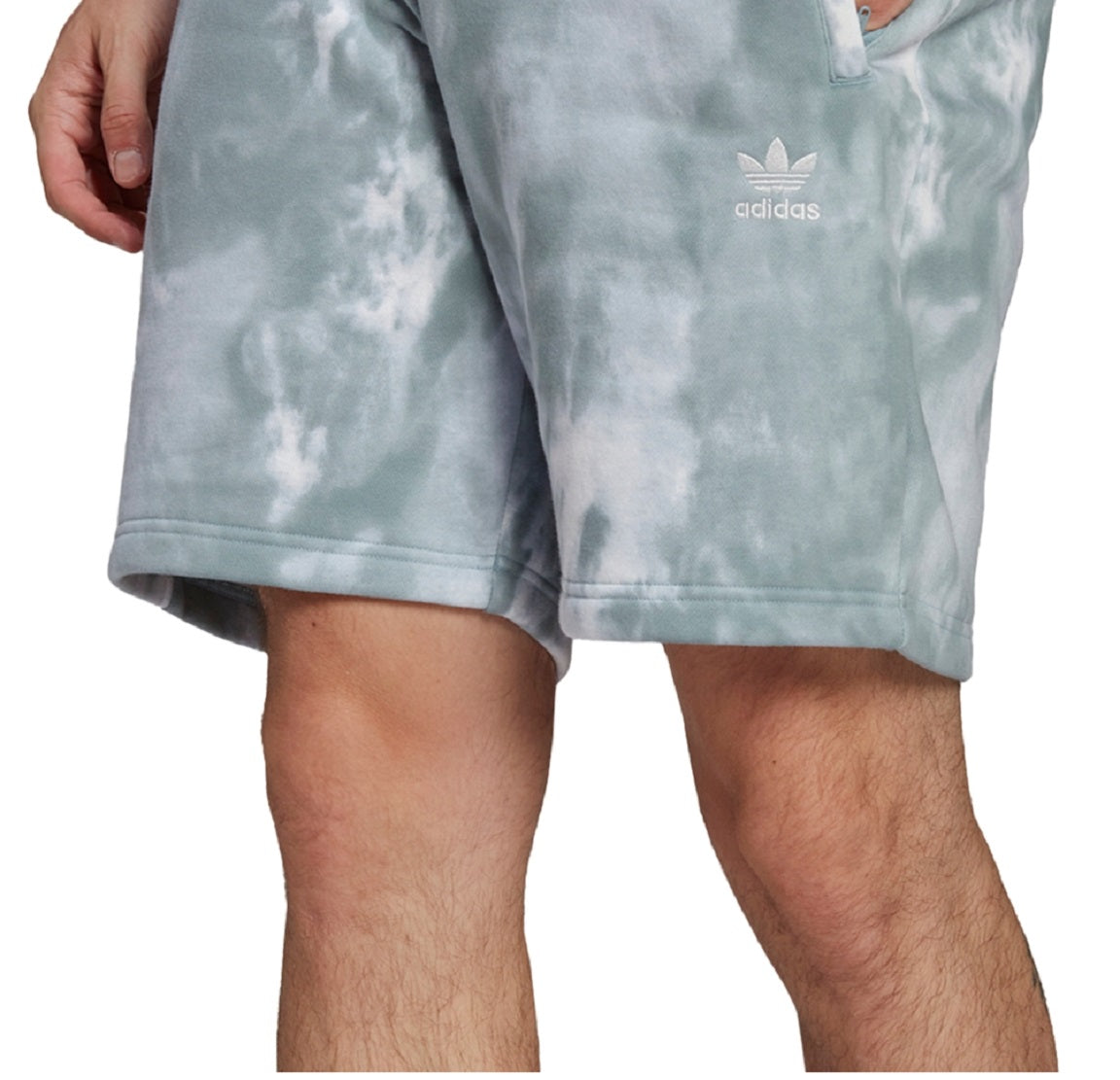 adidas Men's Adicolor Essential Tie Dye Sweat Shorts Gray Size Small