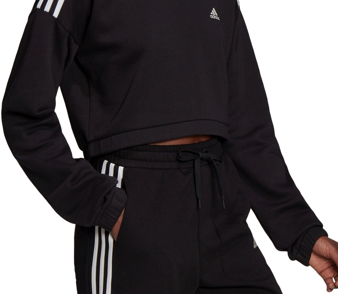 adidas Women's Cropped Sweatshirt Black Size Medium