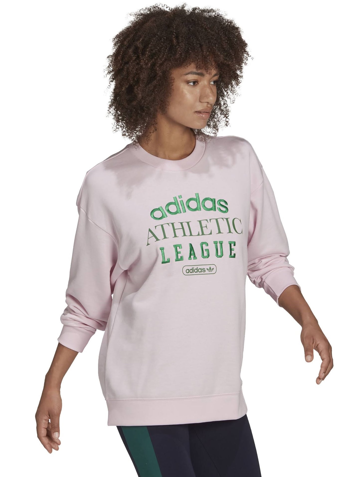 adidas Women's Retro Luxury Crewneck Sweatshirt Pink Size Large