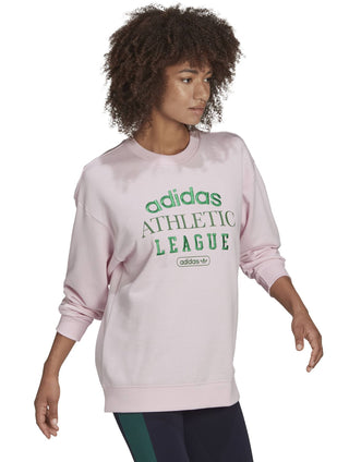 adidas Women's Retro Luxury Crewneck Sweatshirt Pink Size Large