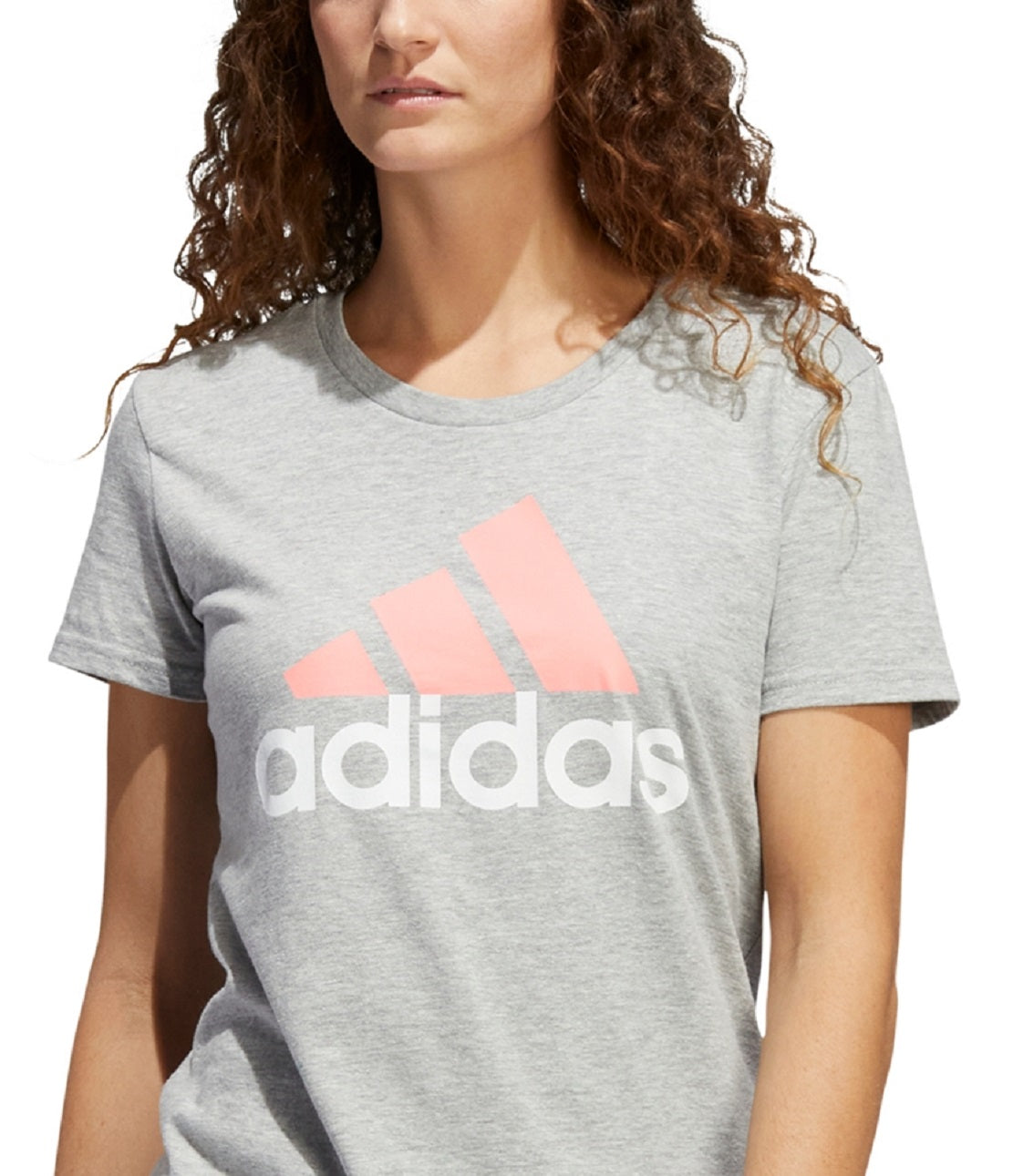 adidas Women's Badge Of Sport Logo Cotton T-Shirt Gray Size X-Small