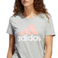 adidas Women's Badge Of Sport Logo Cotton T-Shirt Gray Size Medium