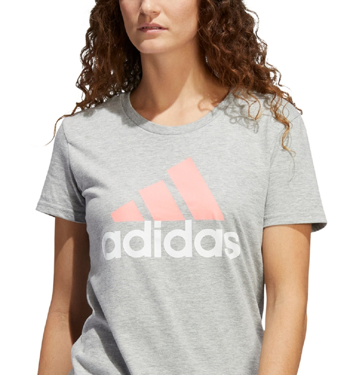 adidas Women's Badge Of Sport Logo Cotton T-Shirt Gray Size Medium
