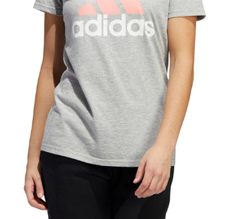 adidas Women's Badge Of Sport Logo Cotton T-Shirt Gray Size Medium