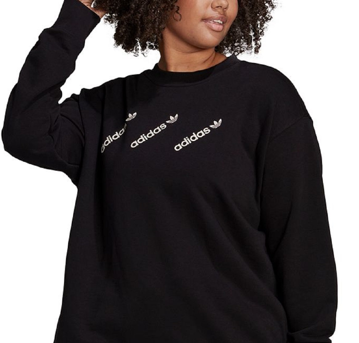 adidas Women's Crewneck Sweatshirt Black Size 2X