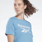 Reebok Women's Logo T-Shirt Blue Size Large