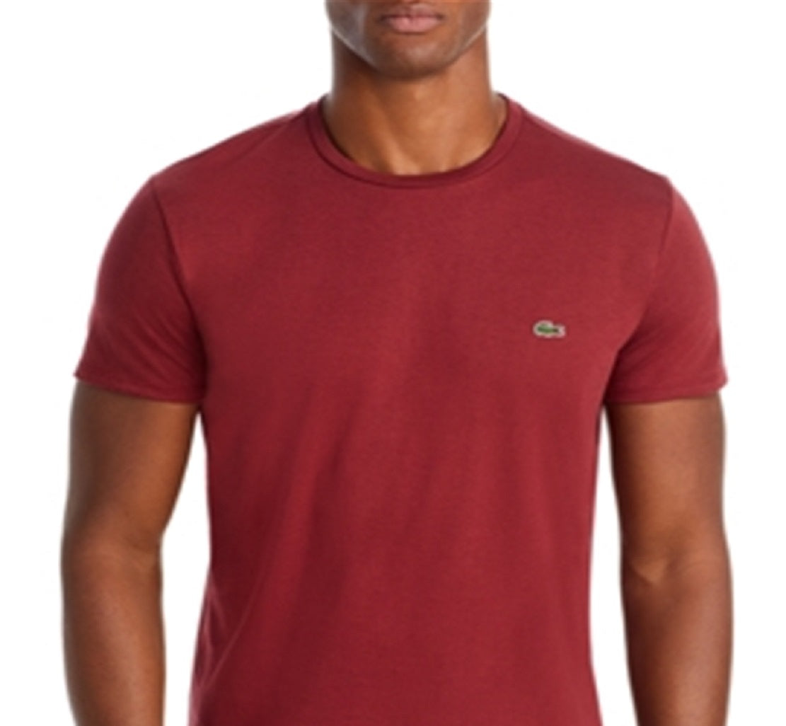 Lacoste Men's Crewneck Pima Cotton Tee Red Size 6