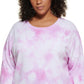 Calvin Klein Women's Plus Tie Dye Print Top Pink Size 3X