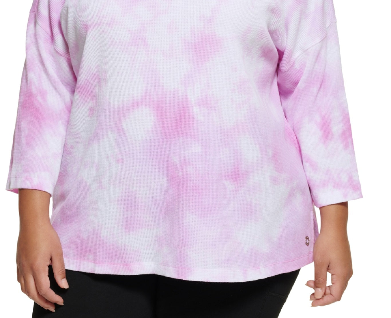 Calvin Klein Women's Plus Tie Dye Print Top Pink Size 3X