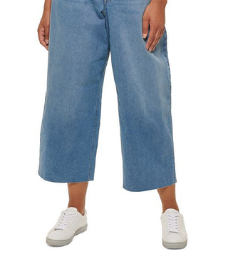 Calvin Klein Women's Wide Leg Cropped Jeans Blue Size 22W