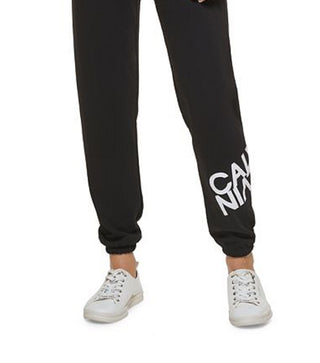 Calvin Klein Women's Fleece Mirror Logo Joggers Black Size Medium