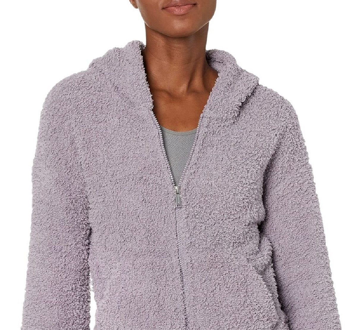 Calvin Klein Women's Performance Fuzzy Zip Front Hoodie Purple Size Small
