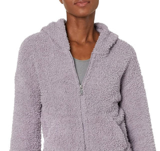 Calvin Klein Women's Performance Fuzzy Zip Front Hoodie Purple Size Small