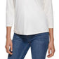 Calvin Klein Women's 3/4 Sleeve Button Front Henley Top White Size Small