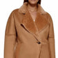 Calvin Klein Women's Faux Shearling Coat Brown Size Medium