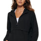 Calvin Klein Women's Garment Dyed 1/2 Zip Hoodie Black Size Large