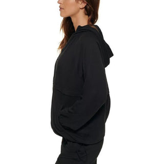 Calvin Klein Women's Garment Dyed 1/2 Zip Hoodie Black Size Medium