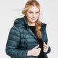 Charter Club Women's Hooded Packable Down Puffer Coat Green Size 2X