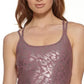 Calvin Klein Women's Printed Strappy Back Tank Top Brown Size Large