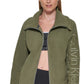 Calvin Klein Women's Mock Neck Fleece Jacket Green Size Medium