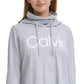 Calvin Klein Women's Face Cover Logo Hoodie Grey Size Medium