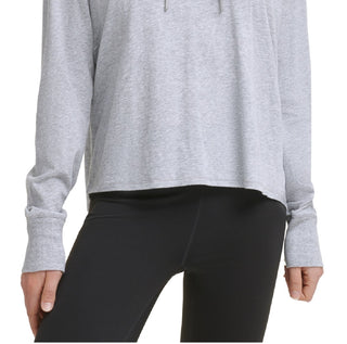 Calvin Klein Women's Face Cover Logo Hoodie Grey Size Medium