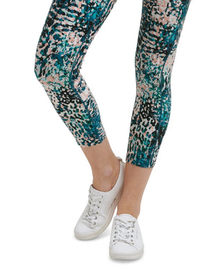 Calvin Klein Women's Printed High Waist 7/8 Length Leggings Pink Size Small