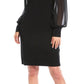 Karen Kane Women's Chiffon Long Sleeve Dress Black Size X-Large