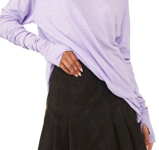 Free People Women's Arden Extra Long Cotton Top Purple Size Small