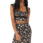 Free People Women's Floral Crop Top & Maxi Skirt Black Size 4