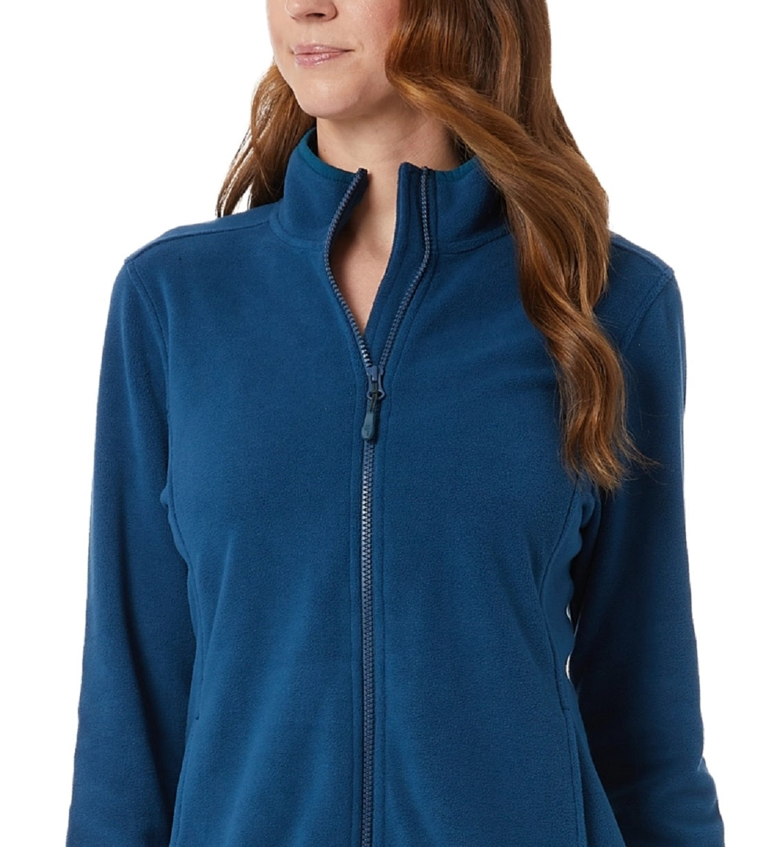 32 Degrees Women's Fleece Mock Neck Full Zip Sweatshirt Blue Size XXL