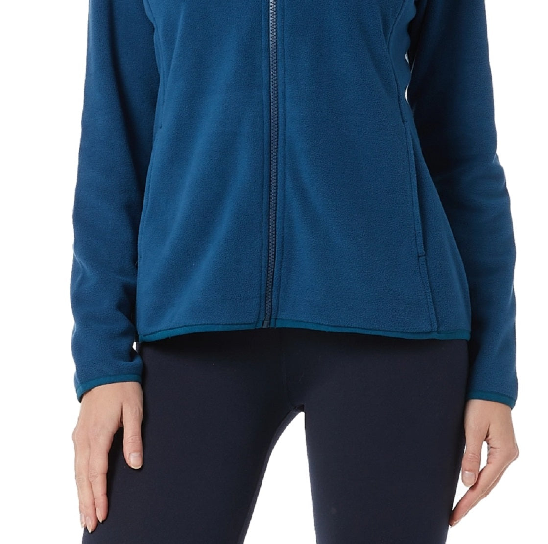 32 Degrees Women's Fleece Mock Neck Full Zip Sweatshirt Blue Size XXL