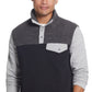 Weatherproof Vintage Men's Knit And Sherpa Mixed Pullover Gray Size Large