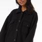 32 Degrees Women's Sherpa Shirt Jacket Black Size X-Large