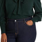 Ralph Lauren Women's Cotton Blend Puff Sleeve Sweater Green Size 2X