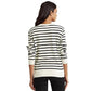 Ralph Lauren Women's Button Trim Striped Sweatshirt Black Size X-Large