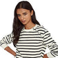Ralph Lauren Women's Button Trim Striped Sweatshirt Black Size X-Large
