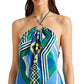 Ralph Lauren Women's Print Sleeveless Halter Top Blue Size 10