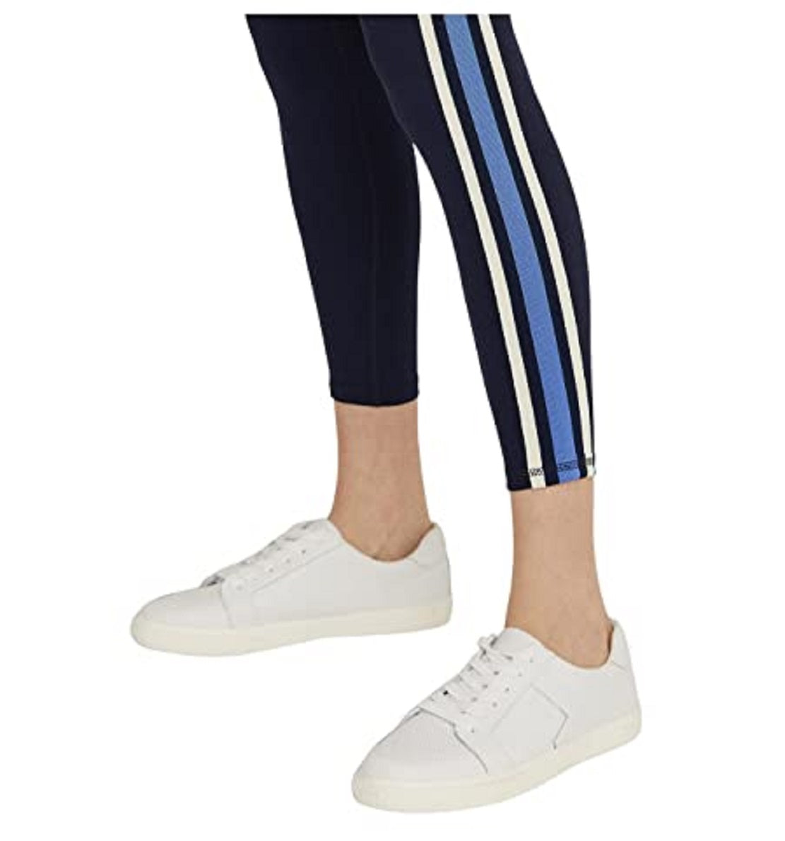 Ralph Lauren Women's Striped Stretch Jersey Cropped Leggings Blue Size X-Small
