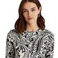 Ralph Lauren Women's Paisley Crew Neck Sweater Black Size Large
