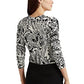 Ralph Lauren Women's Paisley Crew Neck Sweater Black Size Large