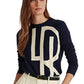 Ralph Lauren Women's Logo Cotton Blend Sweater Blue Size X-Large