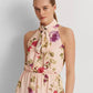 Ralph Lauren Women's Floral Chiffon Sleeveless Dress Pink Size 10
