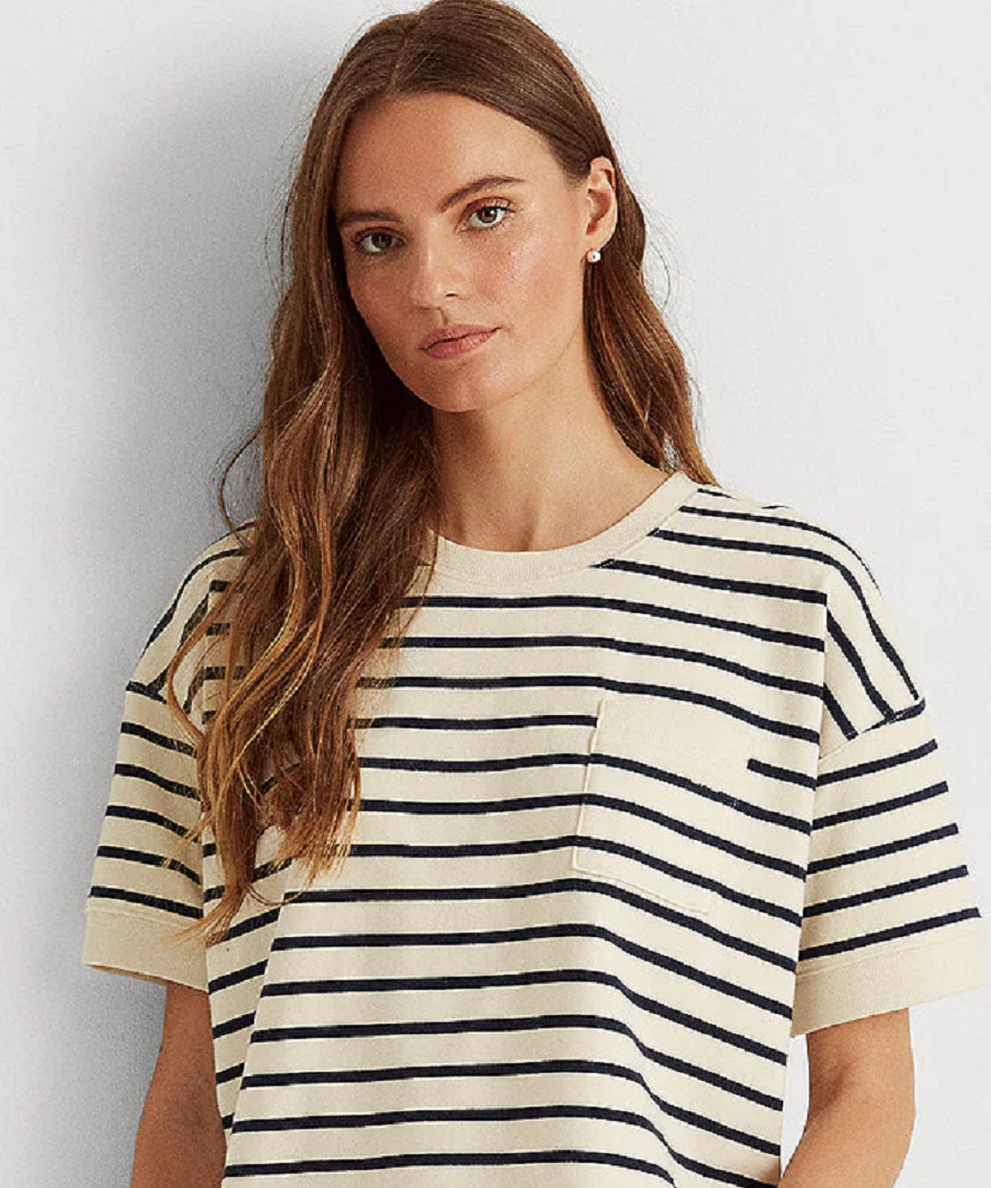 Ralph Lauren Women's Striped Short Sleeve Pullover Blue Size Medium