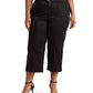 Ralph Lauren Women's Micro Sanded Twill Belted Wide Leg Pants Black Size 14W