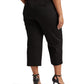 Ralph Lauren Women's Micro Sanded Twill Belted Wide Leg Pants Black Size 14W