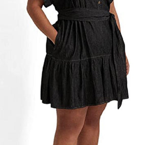 Ralph Lauren Women's Denim Short Sleeve Shirtdress Black Size 20W