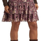 Ralph Lauren Women's Floral Crinkle Georgette Miniskirt Purple Size 12
