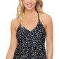 Island Escape Women's T Back Underwire Tankini Top Swimsuit Black