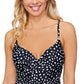 Island Escape Women's Gemini Underwire Tankini Top Swimsuit Black Size 10